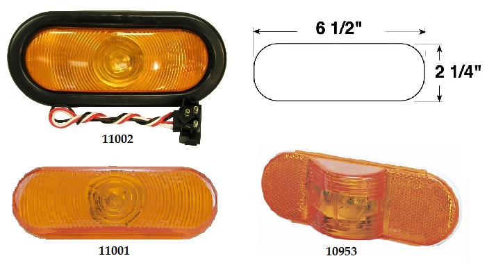 AMBER OVAL SEALED BEAM TURN SIGNAL LAMPS