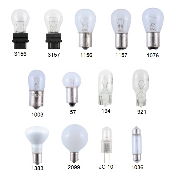 Incandescent trailer light bulbs for trailers and RV's